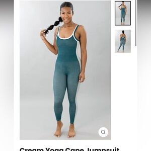 Cream yoga jumpsuit